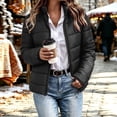 thumbnail image 2 of Women's Puffer Jacket Stand Collar Short Quilted Jackets with Full Zip Short Slimming Jackets for Winter Black M, 2 of 9