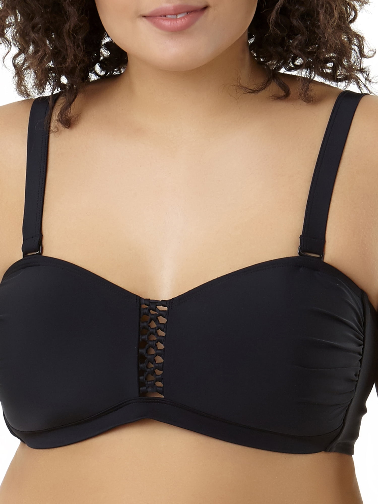 Women's Plus-Size Solid Bandeau Bikini Top