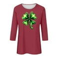 thumbnail image 4 of RXMEKW Chandail Imprimé de la Saint-Patrick pour Femmes Manches 3/4 Col Rond Haut Décontracté, 4 of 5