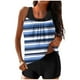 thumbnail image 2 of Trajes de baño tankini para mujer Trajes de baño de dos piezas con espalda de tiras y estampado conservador para mujer Traje de baño de dos piezas para mujer, 2 of 5