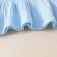 thumbnail image 3 of KPOPLK Baby Toddler Girls Clothes Solid Color Sleeveless Camisole Linen Pants Set Baby Summer Outfits toddler girl clothes clearance under $10(3-4 Years,Blue), 3 of 7