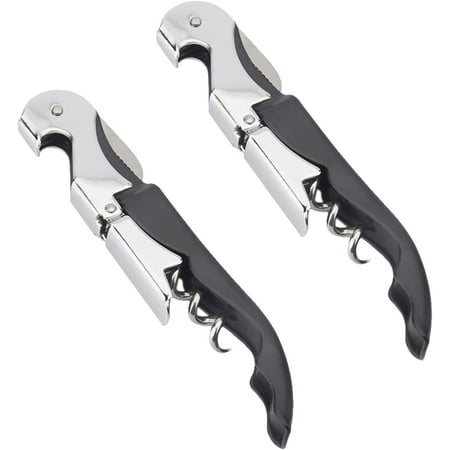 

Waiter Corkscrew Professional Wine Opener with Foil Cutter Manual Wine Bottle Opener for Servers Bartenders and Waiter (Black-2)