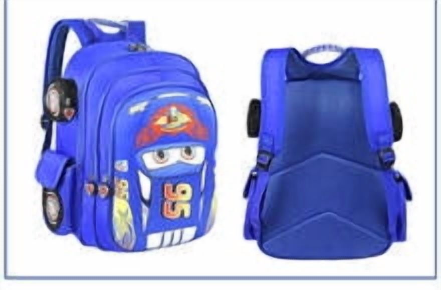 Car Cartoon Red Racing Bag 3D Pocket Backpack Mini Blue Racing Backpack