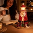 thumbnail image 5 of Velorith Christmas Lighthouse Craft Kit with LED Light and Vintage Quilted Design – Acrylic Tabletop Ornament for Mantel Shelf Coffee Table Holiday Display, 5 of 7