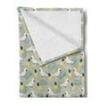 thumbnail image 2 of Yellow Bird Soft Flannel Fleece Throw Blanket, Tropical Pattern with Exotic Pineapples and Parrots, Cozy Plush for Indoor and Outdoor Use, 50" x 70", Dust Pastel Yellow, by Ambesonne, 2 of 5