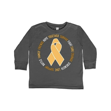 

Inktastic Word Circle-Childhood Cancer Awareness Gift Toddler Boy or Toddler Girl Long Sleeve T-Shirt