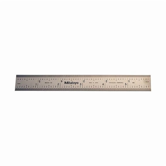 Mitutoyo Steel Rule,6" Size,16R Graduation,3/4" W 182-102