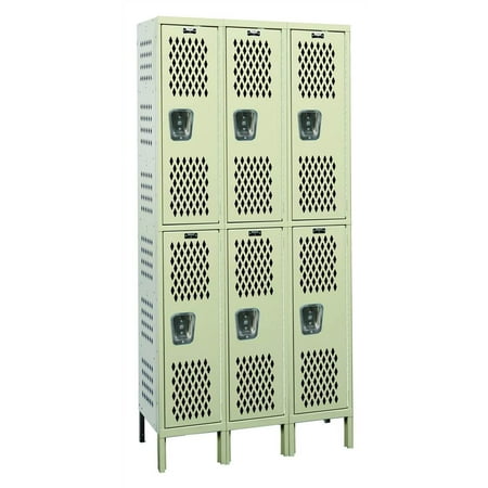 Double Tier 3-Wide Heavy-Duty Ventilated Locker (36 x 12 in.)