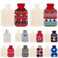 thumbnail image 7 of 500ml/1000ml/2000ml Hot Water Bag Water-filling Warm-keeping Rubber Liner Winter Warm Water Bottle with Christmas Elk Printing Cover for Home, 7 of 7