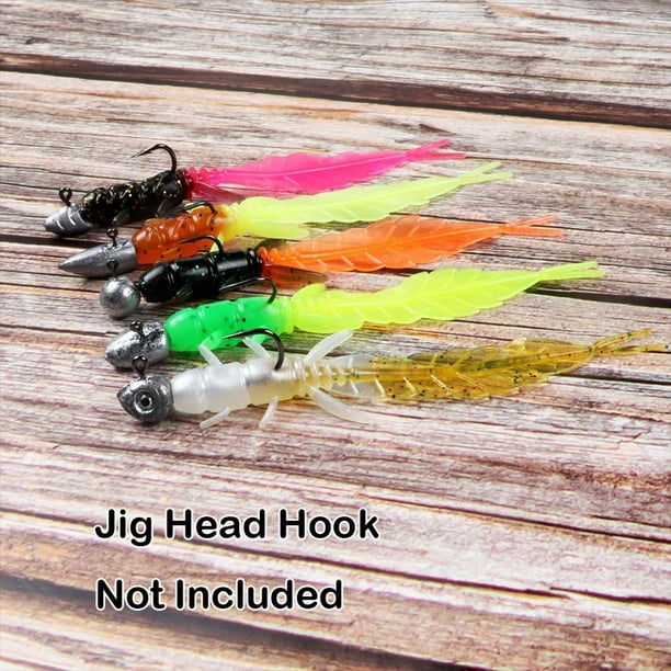 Tongliya 1pcs PVC 75mm/1.3g front and rear two-color soft bait bubble  needle tail fake lure Luya root fishing two-color soft bait A-5 pieces 