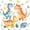 White Orange 01, variant on Feelyou Kawaii Family Dino Twin Sheet Sets for Kids, Sunshine Wildlife Bedding, Green Orange, 3-Piece