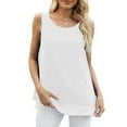 thumbnail image 6 of AherBiu Summer Tank Tops for Women Chiffon Flowy Camisole Tops Crewneck Layered Sleeveless Shirts Blouse, 6 of 7
