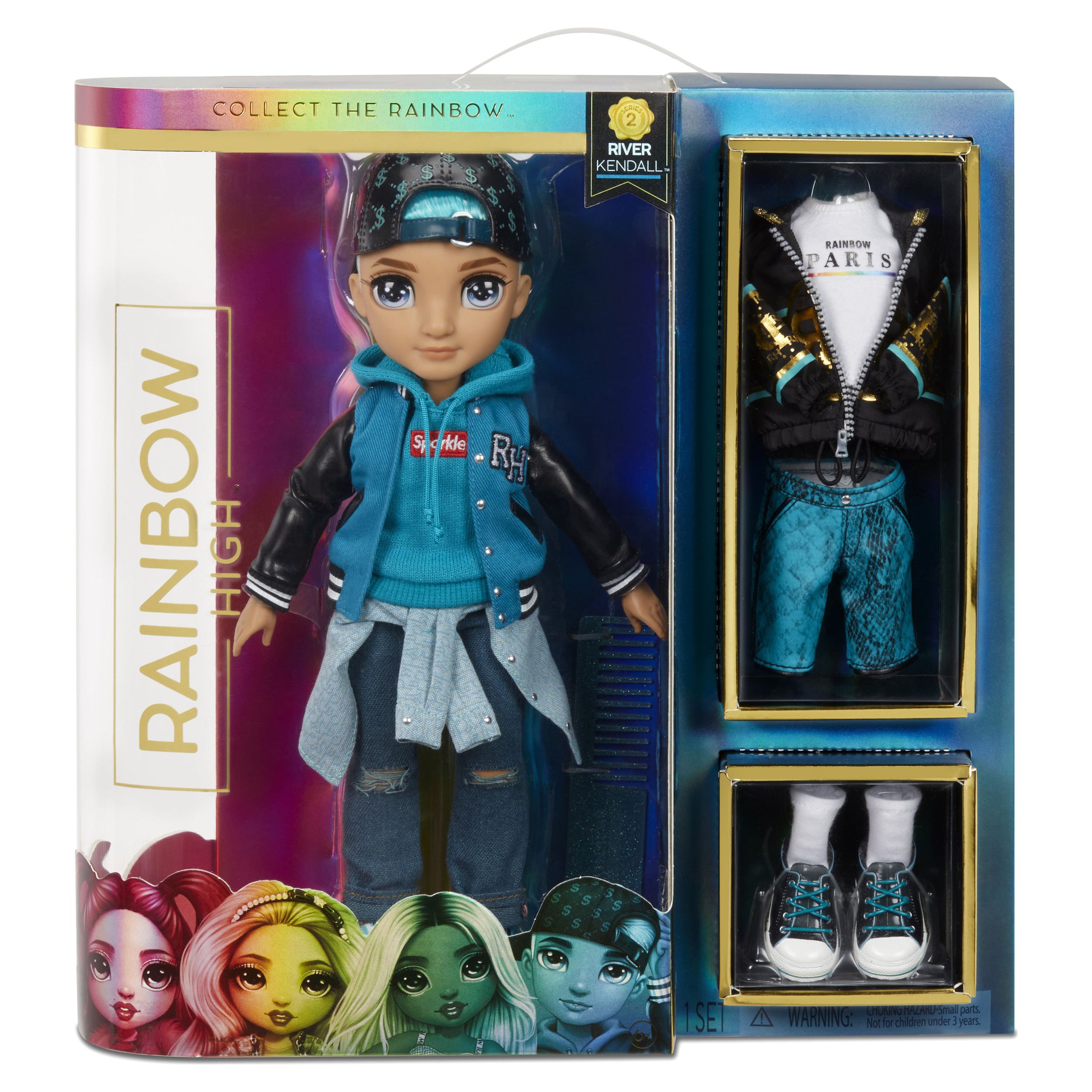 Rainbow High River Kendall – Teal Boy Fashion Doll with 2 Complete Mix & Match Outfits and Accessories, Toys for Kids 6-12 Years Old - image 3 of 7