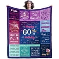 thumbnail image 1 of LHSHID 60th Birthday Gifts For Women 60 Birthday Gifts For Women Throw Blankets 60 Year Old Gifts For Women 60th Birthday Gift Ideas Gifts For 60 Year Old Woman 40x50in, 1 of 5