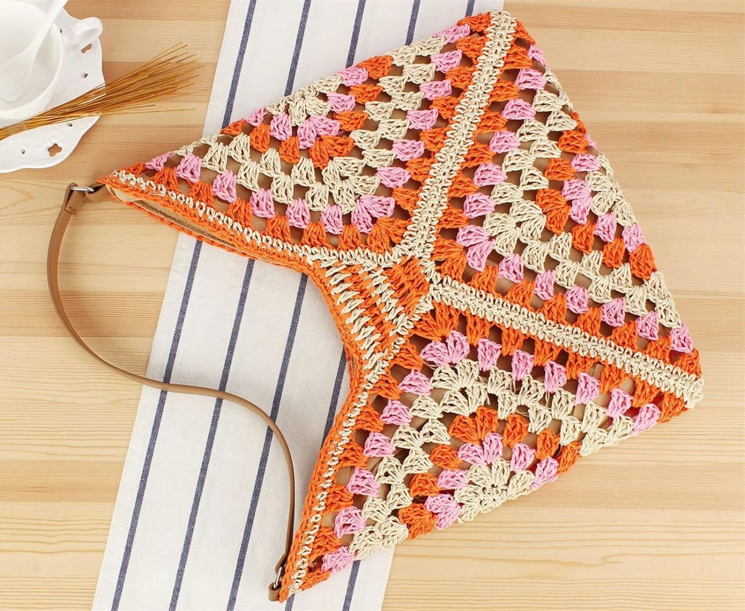 Zhengup Straw Bags for Women Summer Beach Tote Purse Crochet Shoulder Everything Holiday Work Everyday Handbag