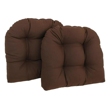 

19-inch U-Shaped Twill Tufted Dining Chair Cushion (Set of 2)-Color:Chocolate