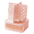 thumbnail image 5 of TISHITA Desktop Organizer Pen Holder Card Holder Container Stationery Supplies Pegboard Makeup Organizer Desk Organiser for Classroom Pink, 5 of 7