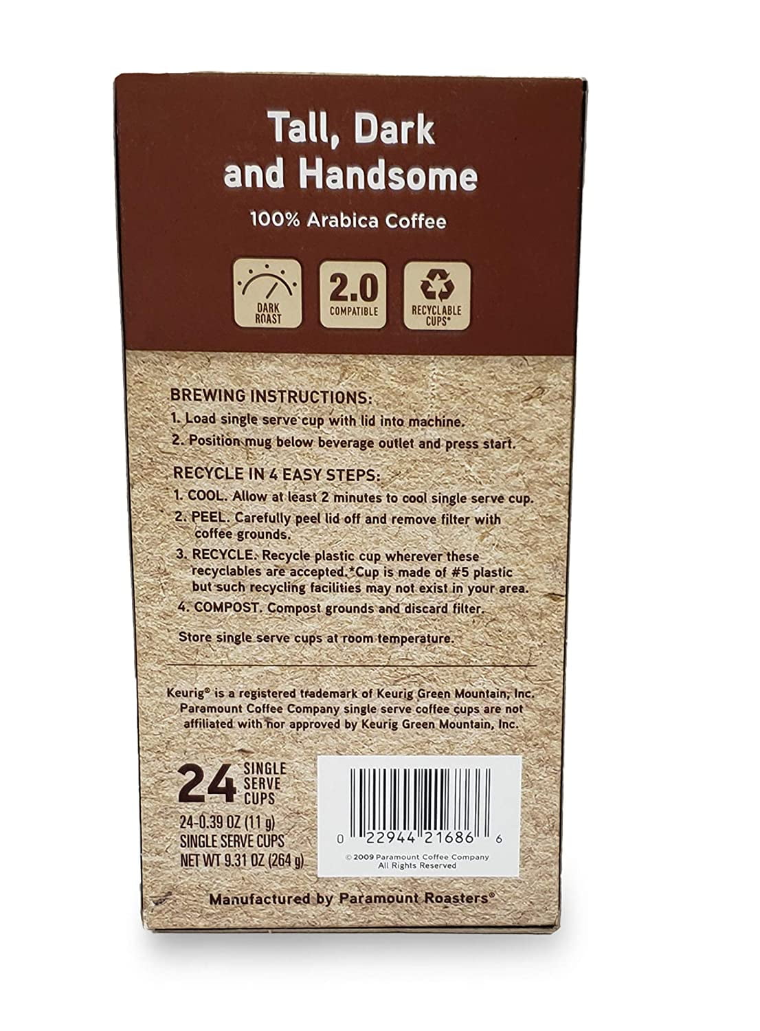 Joe Knows Coffee, 100% Arabica, Tall Dark and Handsome