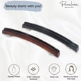 thumbnail image 2 of Parcelona French Sleek Groove Shell and Black Large Celluloid Hair Clips(2 Pcs), 2 of 7
