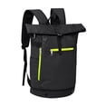 thumbnail image 1 of Mochila enrollable de moda, expandible, ideal para ir al trabajo, acampar y viajar. Negro Verde, 1 of 8