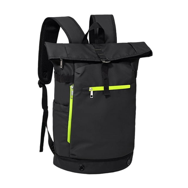 Mochila enrollable de moda, expandible, ideal para ir al trabajo, acampar y viajar. Negro Verde