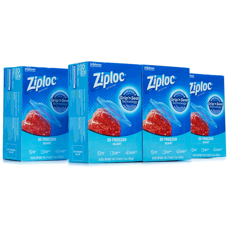 Ziploc Freezer Pint Bag, Grip 'n Seal Technology, Reusable, 20