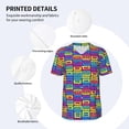 thumbnail image 3 of Rateoe Cassette Tapes Pattern Men’s Baseball Short Sleeve Polo Shirt, Midweight Men's Shirt Golf Shirt Polo Shirts Quick Dry Short-Medium, 3 of 7