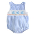 thumbnail image 1 of WUANDIXFA Barboteuse Décontractée à Col Rond pour Bébé Garçon Sans Manches Mignonne d'Été en Coton Biologique Basique Barboteuse Vêtements d'Été pour Bébé Garçon Barboteuses pour Bébé Garçon Bleu, 3-6 Mois, 1 of 6