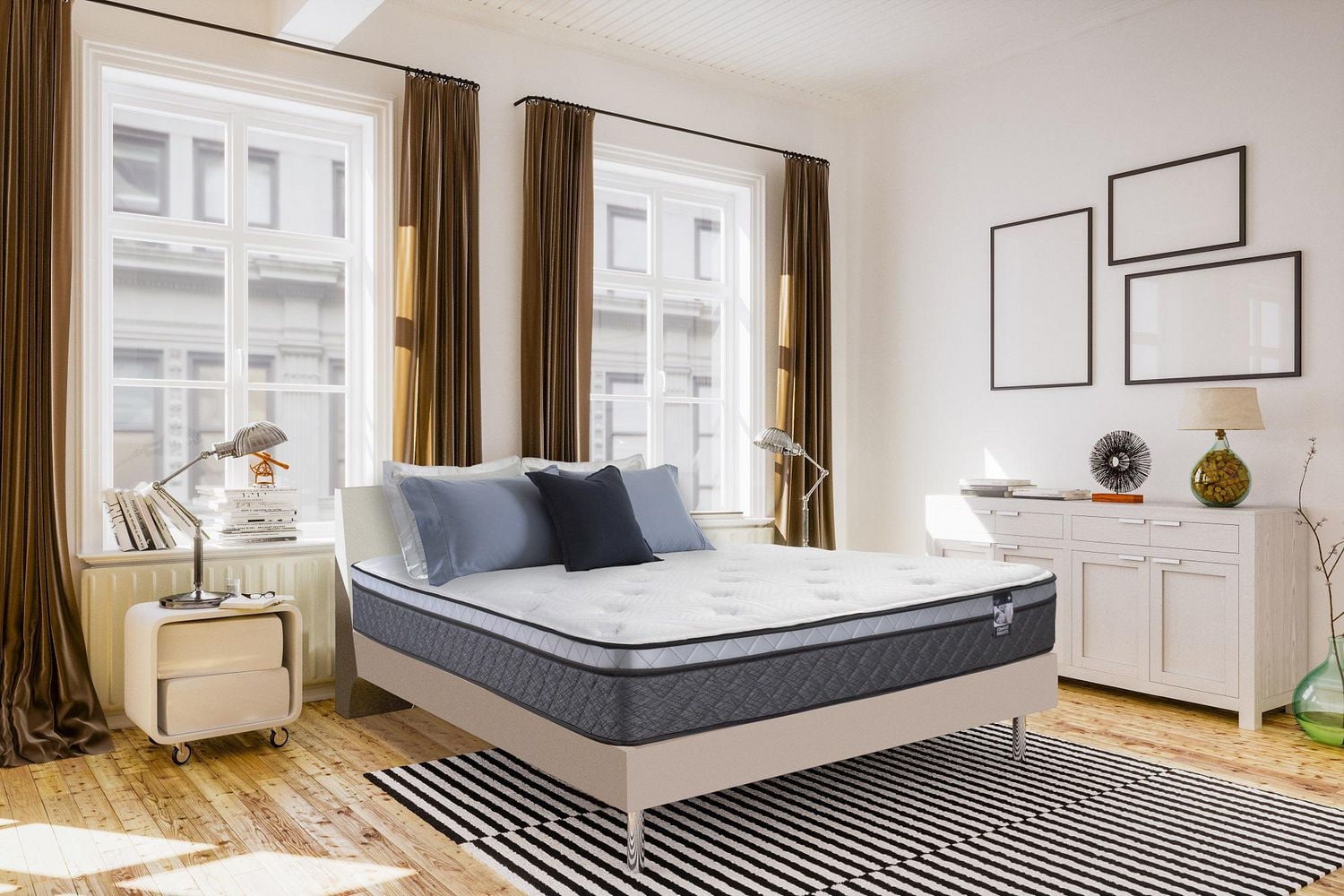 Springwall CHELSEA 9" Medium Plush Euro Top Pocket Coil Mattress in a box