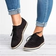 thumbnail image 2 of asdoklhq Womens Casual Shoes,Women Winter Lace Up Flock Casual Ankle Fretwork Heels Women's Casual Shoes, 2 of 7