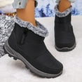 thumbnail image 6 of Eltusu Women Snow Boots, Windproof Warm Soft Zip up Winter Shoes Black Size 6, 6 of 9