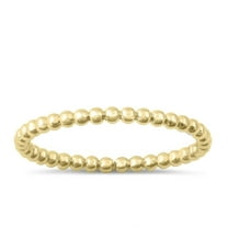 CHOOSE YOUR COLOR Thin Stacking Dot Beaded Ring .925 Sterling Silver Band Jewelry Female Male Size 3