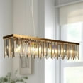 thumbnail image 2 of LNC Athean 7-Lights 41.3" Luxury and Glam Crystal Rectangle Island Lights,Gold, 2 of 16