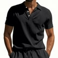 thumbnail image 6 of WTOBBY Men's Linen Short Sleeve Shirt Lightweight and Breathable, Casual Summer Beach Shirt, Solid Color Top for Golf, Vacation, and Relaxed Outdoor Wear,Black 3XL, 6 of 7