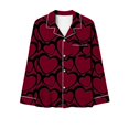 thumbnail image 6 of FUNDUFI Women'S Pajamas Set Long Sleeve Lapel Casual Valentine's Day Love Heart Printed Pajama Shirts + Pants 2Pcs Pjs Sets Soft Loose Fit Sleepwear Outfits Set Comfy Women'S Pyjamas, 6 of 7