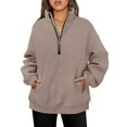 thumbnail image 2 of Women’s Fashion Oversized Fleece Sweatshirt Long Sleeve Zip Pullover Hoodie Tops Cozy Loose Fit Casual Everyday Wear, 2 of 7