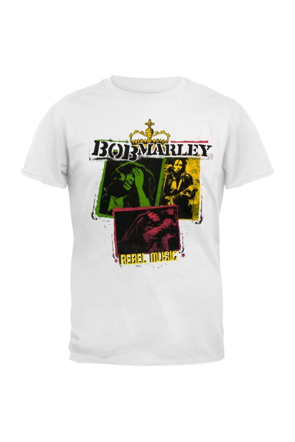 Men's Rebel Music Rasta Collage Adult Short Sleeve T Shirt