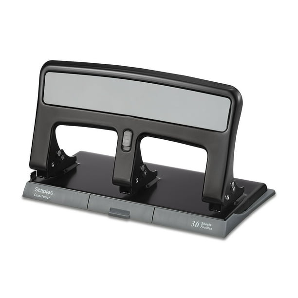 Staples 26614 HeavyDuty 3Hole Punch 30Sheet Capacity Black