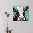 thumbnail image 3 of 10 Inch Wall Clock Battery Operated Square Clock for Office, Kitchen, Outdoor, Living Room,Farm Dairy Cow Blue Picture, 3 of 4