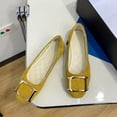 thumbnail image 5 of Busydd Flat Shoes for Women Comfortable Casual Square Toe Slip on Shoes Women Fashion Metal Buckle Dress Shoes 40, 5 of 9