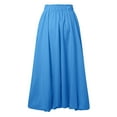 thumbnail image 5 of Riforla Women Maxi Bubble Skirt Elastic Waist Aline Long Puff Skirt Ruffle Hem Balloon Skirts Womens Skirts Blue M, 5 of 6