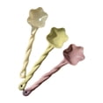 thumbnail image 4 of Cucharas de cerámica para cena para mujeres y niñas, 3 uds., para café, crema, yogur, cereales, cucharas de sopa de colores esmaltadas, cucharas de, 4 of 8