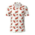 thumbnail image 2 of Daiia Hand Drawn Watermelon Pattern Men’s Polo Shirts,Solid Deck Shirt,Classic Fit, Breathable Cotton Polo for Casual and Sport Wear-Medium, 2 of 9