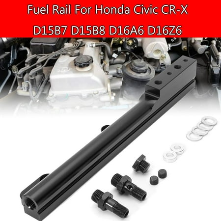 - Black Fuel Rail Kit for Honda Civic CR-X D15B7 D15B8 D16A6 D16Z6 Replacement Auto Parts