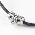 thumbnail image 2 of 50 pc Adjustable Waxed Cotton Cord Pendant Necklaces with Alloy Findings Black 18.5 inch, 2 of 3