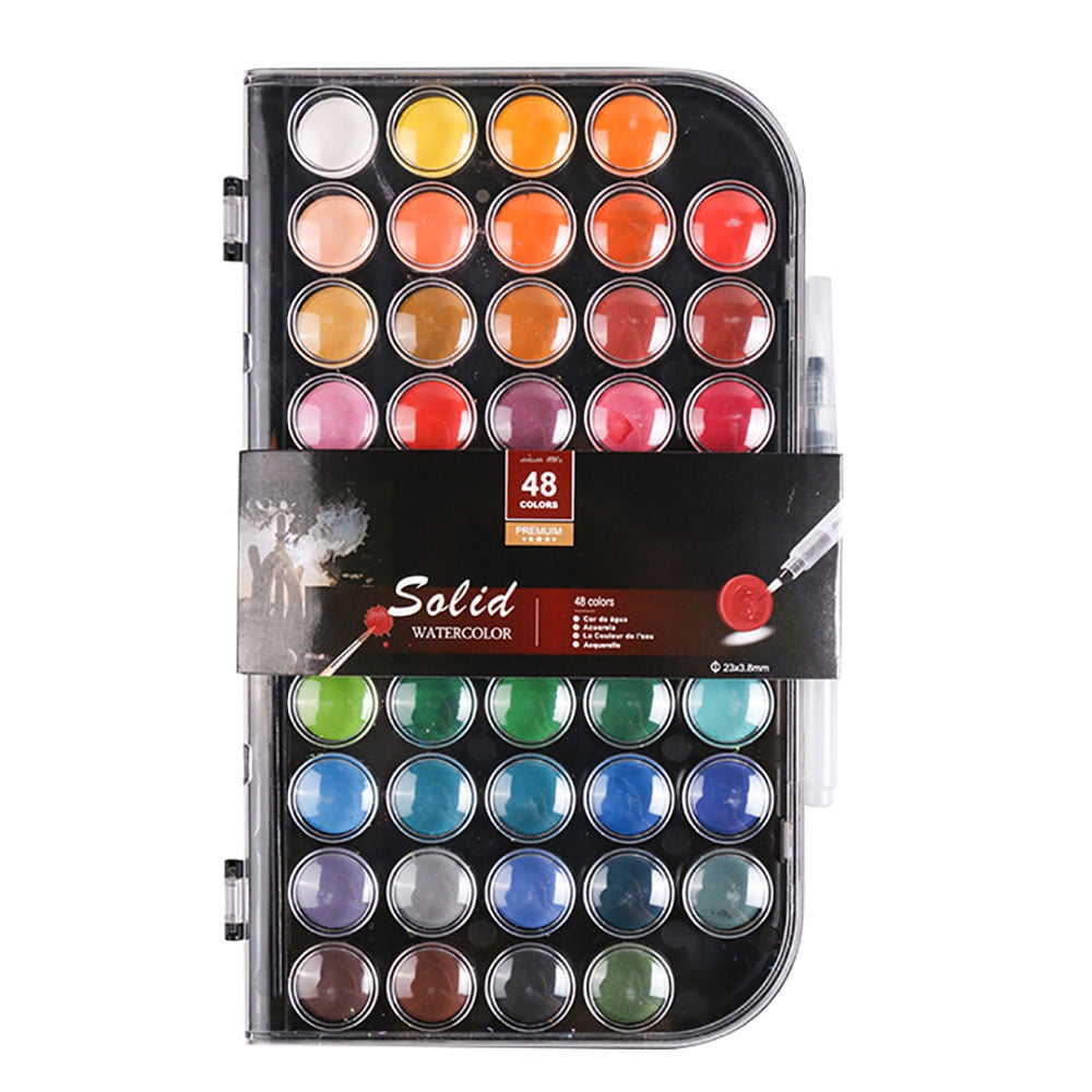 48 Colors Watercolor Paint, Washable Watercolor Paint Set with 3 Paint ...