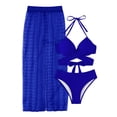 thumbnail image 6 of XIYON Bikini Sets For Women Strapless Bathing Suit Solid Color Bikinis Set 3 Pieces Backless Swimsuit High Cut Swimwear With Beach Skirt For Women Bathing Suit Bathing Suit 2026, 6 of 6