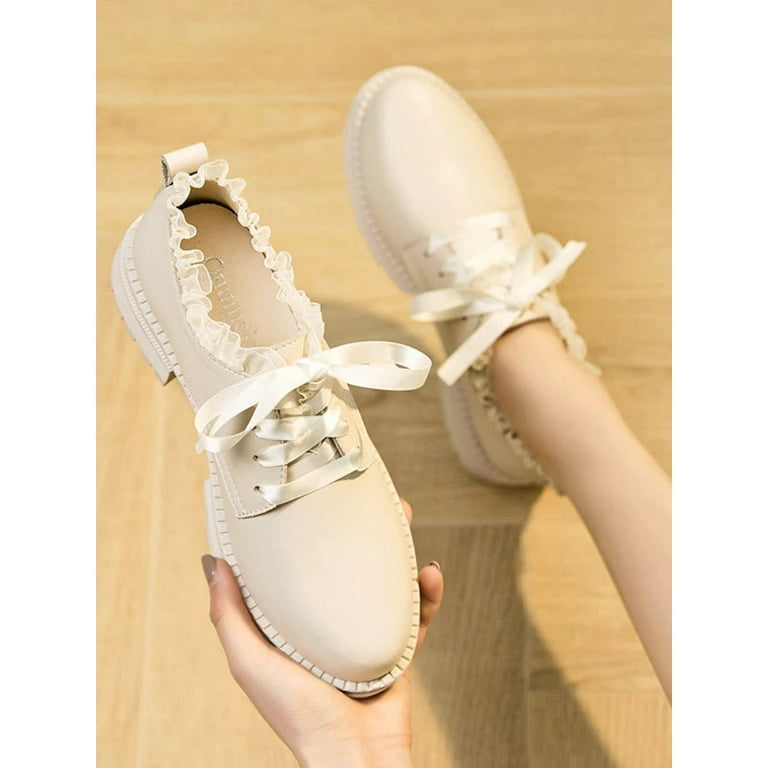 Elegant Medium Heels Shoes Women Fashion Lace Fairy Shoes Female