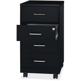 Lorell 3 Drawers Metal Vertical Lockable Filing Cabinet Black Walmart Com Walmart Com
