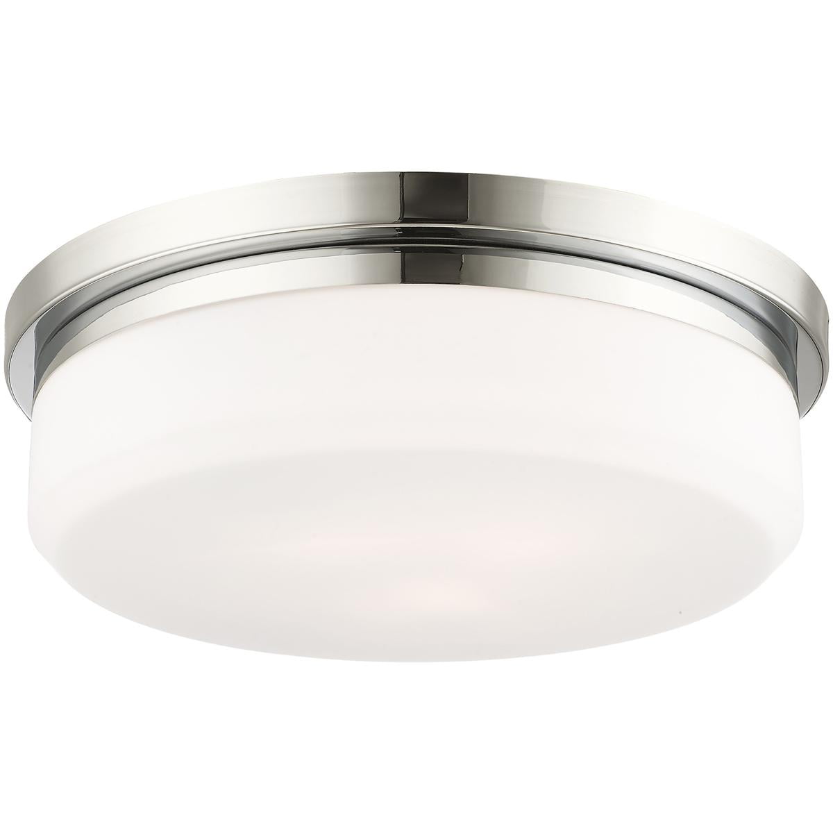 3 Light Polished Chrome Ceiling Light fixture or Wall Mount with Hand Blown Satin White Glass Shade